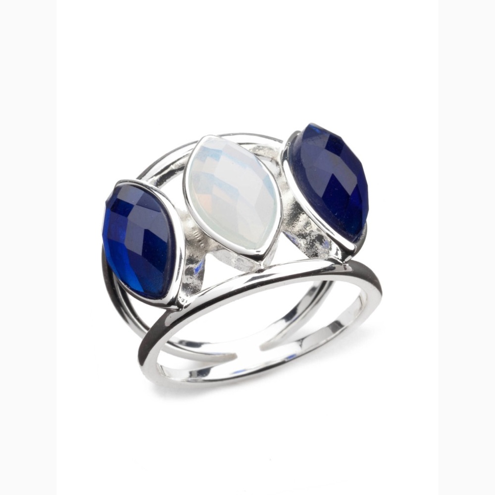 New Direction Silver-Tone Blue & White Band - Picture 3 of 7
